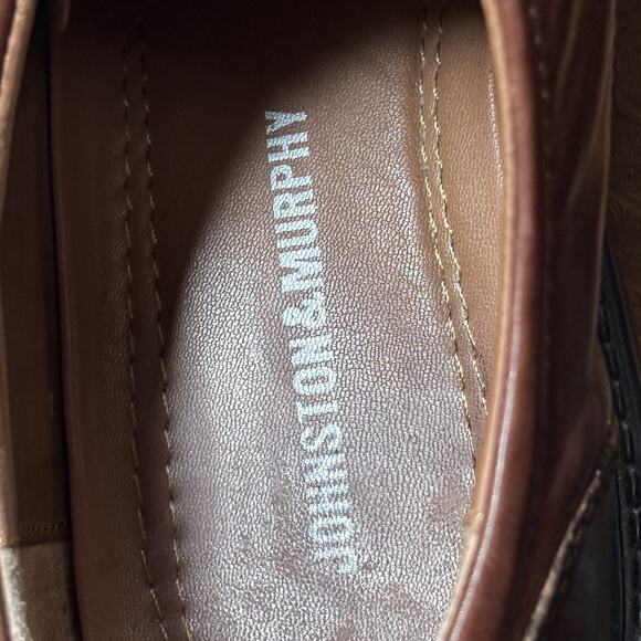 Johnston & Murphy Tabor Brown - Cognac Tan 9M Cap Toe Dress Shoe Oxfords Lace Up - Picture 7 of 8